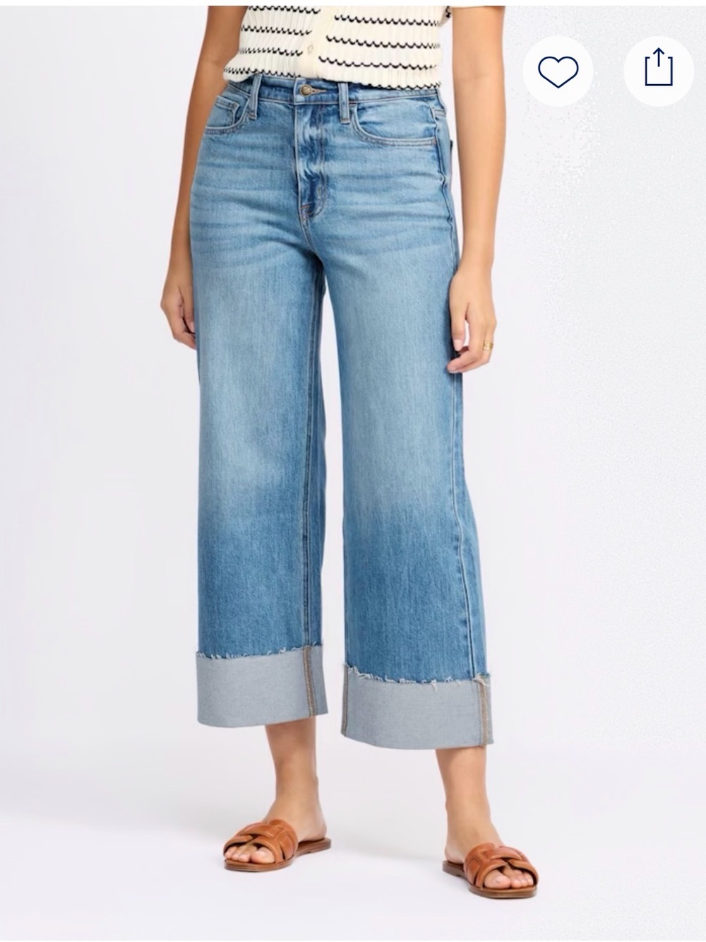 Studio Blue- Wide Leg Cropped Light Blue Jeans (28P)